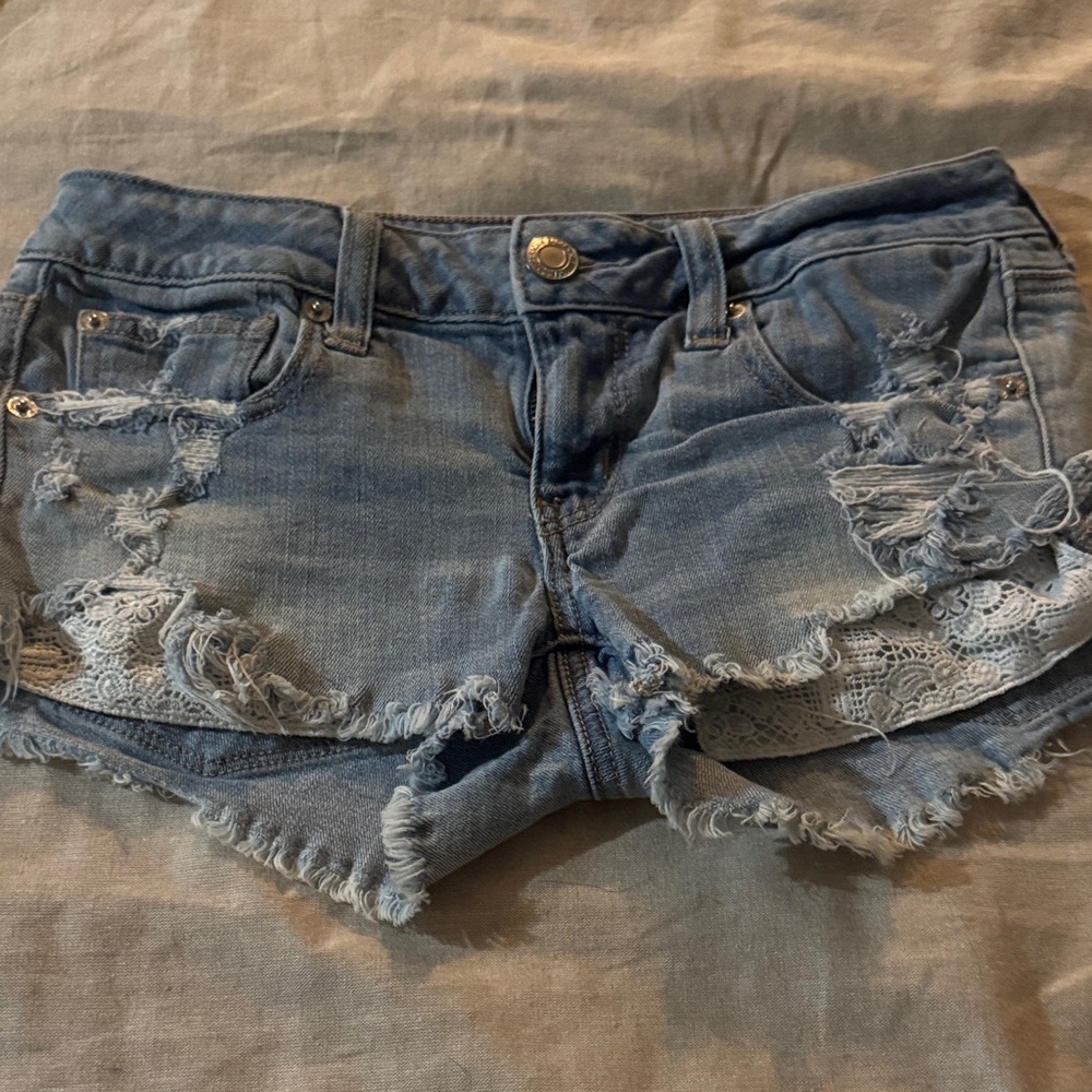 Distressed Denim Shorts